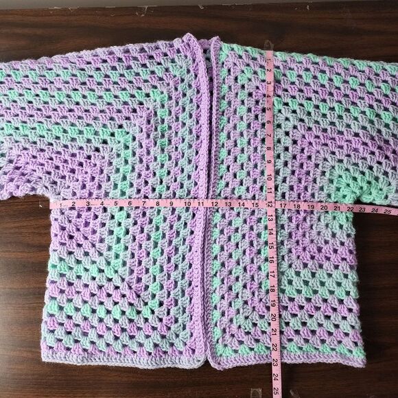 New Handmade Crochet Cardigan Open Front Sweater Premium Acrylic OS - Picture 7 of 16